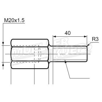 Müller 433450/14 Adapter mit Innengewinde M20 x 1,5 mm auf Außengewinde UN 1 1/2"