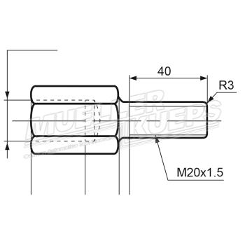 Müller 433450/46 Adapter mit Innengewinde M16 x 2,0 auf Außengewinde M20 x 1,5