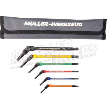 Müller 545700 Gelenk Torx-Schlüsselsatz T 20 - 45, 6-tlg.