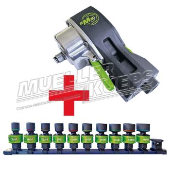 Müller EQ-294110/600 Promo-Satz 3/8" Faust-Schlaghammer + Schlag-Kugelgelenk-Satz 10-19 mm