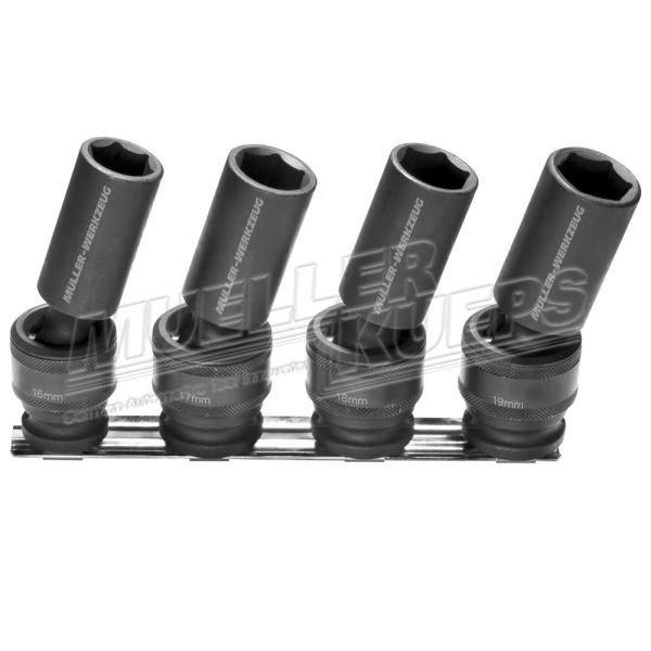 Müller 810689 Kraft-Kugelgelenk-Stecknuß-Satz 4-tlg.