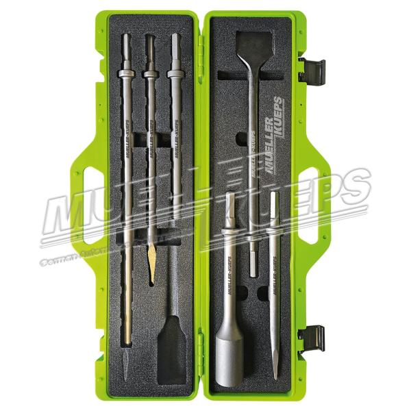Mueller 290300/ADP Heavy Duty VIBRO-IMPACT Chisel Kit, 6 pcs.